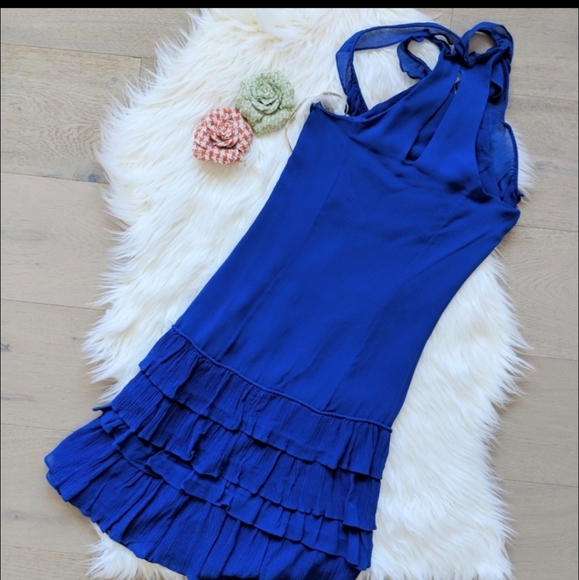 Karen Millen blue ruffle dress - Picture 2 of 11